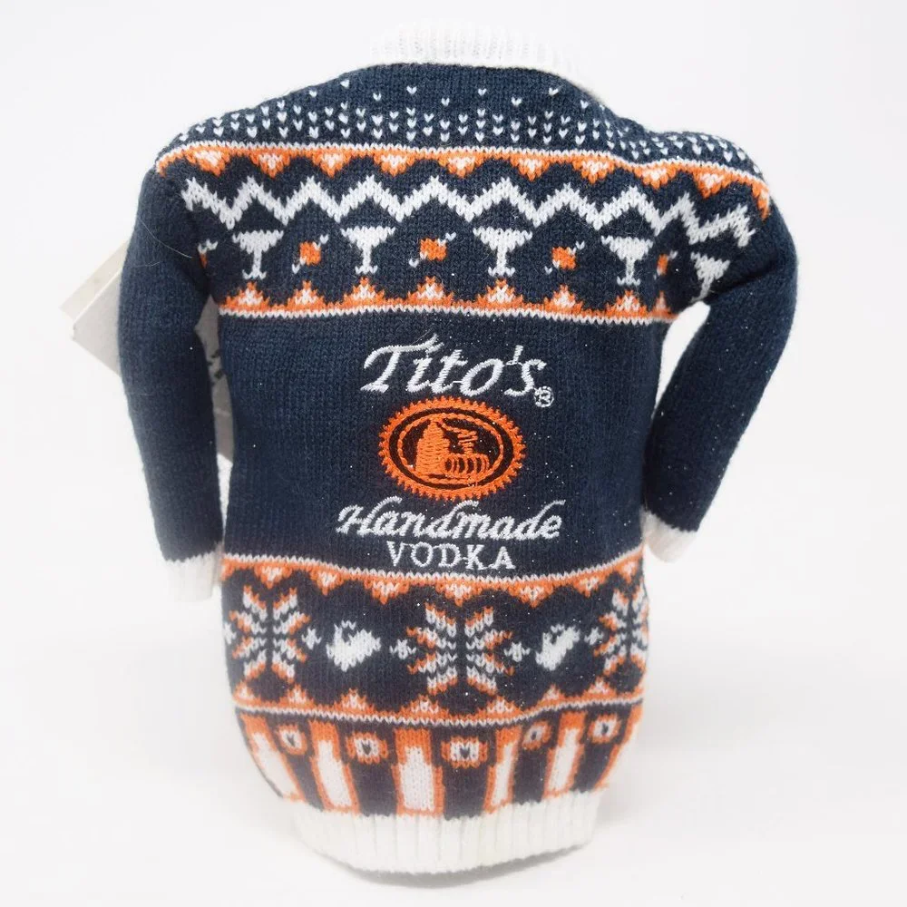 Titos Handmade Vodka Bottle Sweater Novelty Gift Wrap Pretty Ugly Holiday Cover